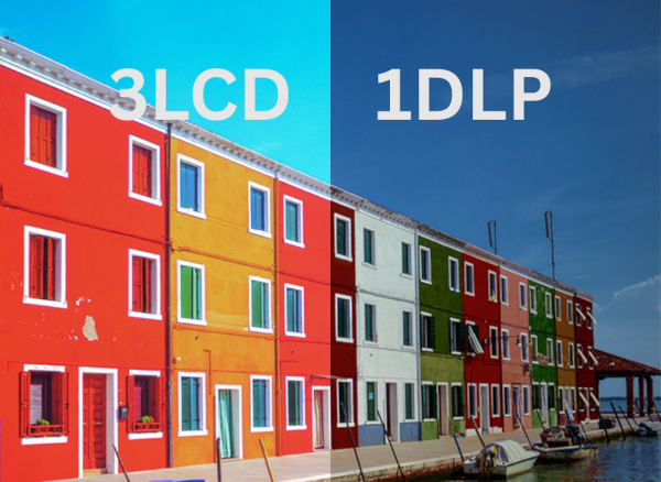 3LCD x 1DLP Comparação